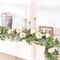 6.4 Ft Fuller Flower Garland with Light Butterfly, Artificial Eucalyptus Garland with Champagne Flowers Fake Rose Camellia Vine for Table Centerpiece Wedding Arch Room Decor